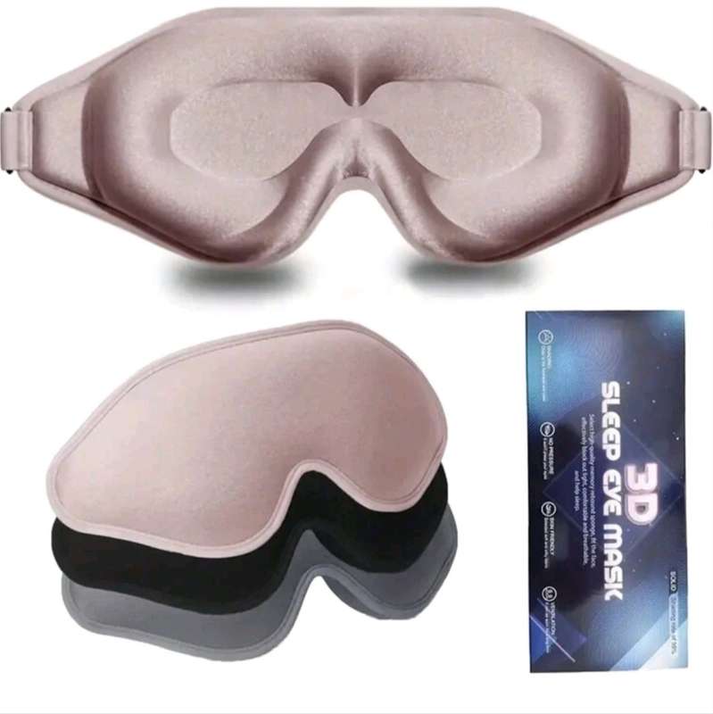 Silk Sleep Mask 3D Stereo Deep Sleep Eye Mask Comfortable Adjustable Cute Block Out Light Eye