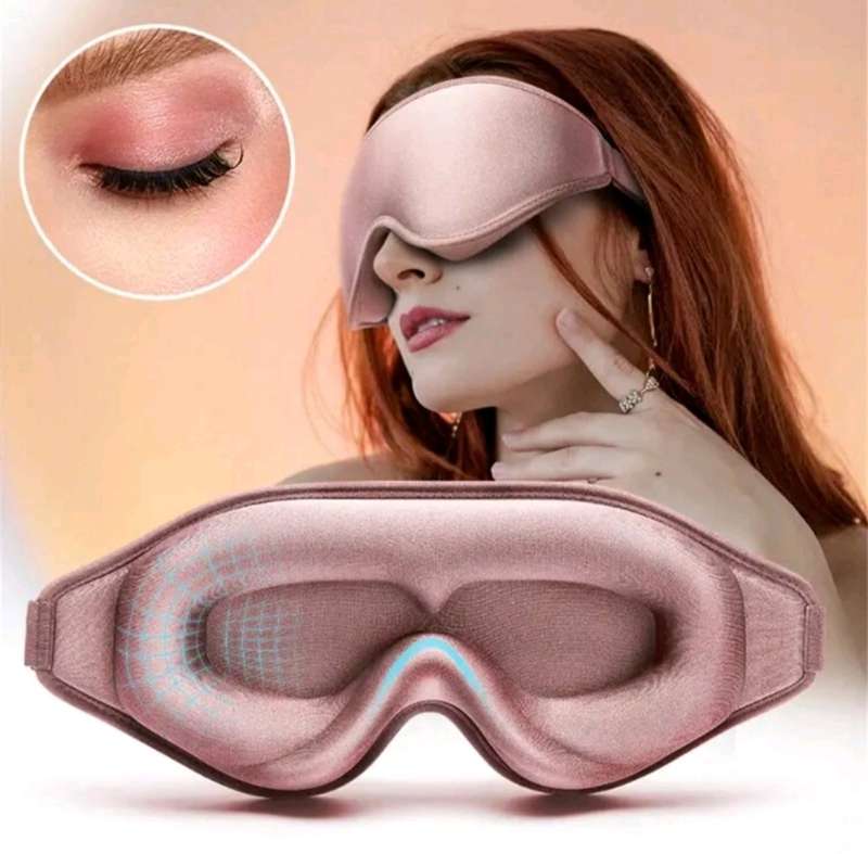 Silk Sleep Mask 3D Stereo Deep Sleep Eye Mask Comfortable Adjustable Cute Block Out Light Eye