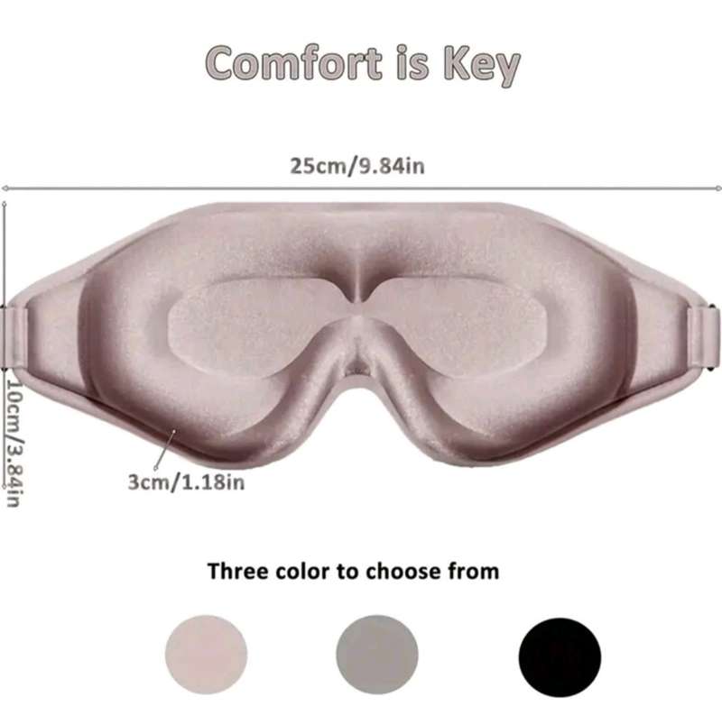 Silk Sleep Mask 3D Stereo Deep Sleep Eye Mask Comfortable Adjustable Cute Block Out Light Eye