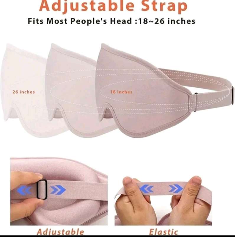 Silk Sleep Mask 3D Stereo Deep Sleep Eye Mask Comfortable Adjustable Cute Block Out Light Eye