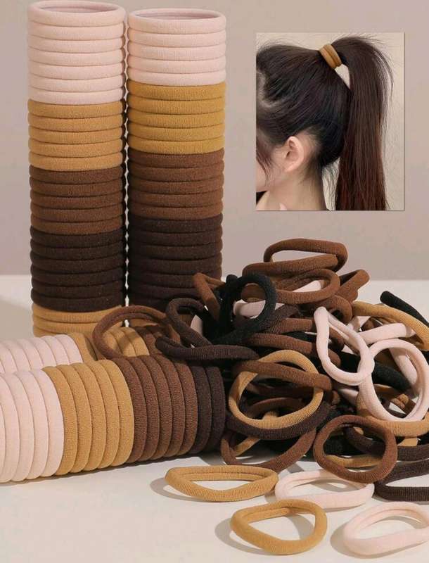 Elastic Hair Ties, 200 Pcs Thick Seamless Hair Bands No Damage Soft Ponytail Holders Hair Bobbl