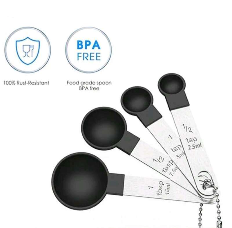 8PCS Measuring Cups and Spoons Set, Stainless Steel Handle Stackable Measuring Spoon Set