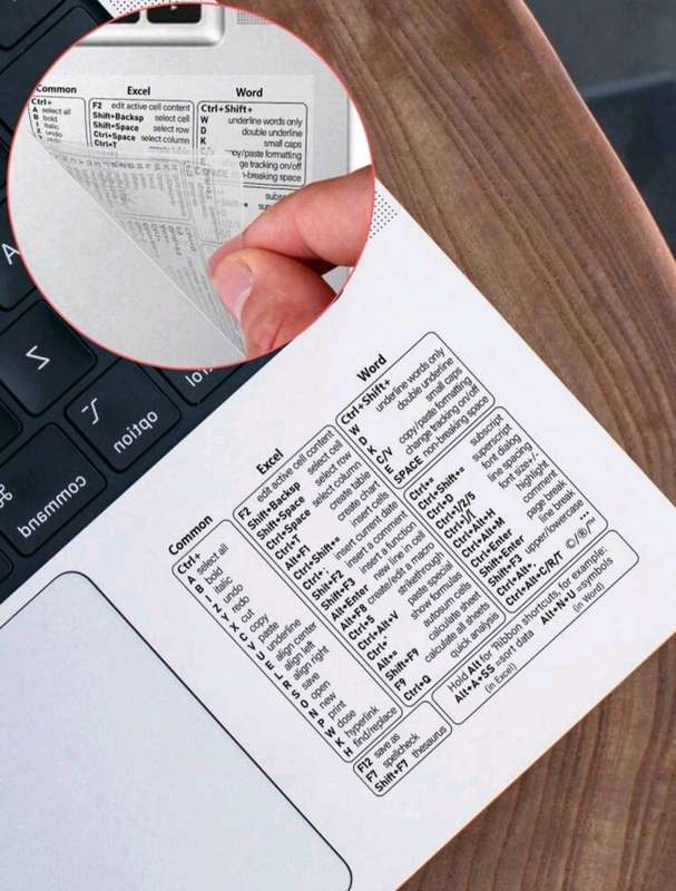 Keyboard Shortcut Key Sticker  Easy Reference Guide for PC & Laptop Users