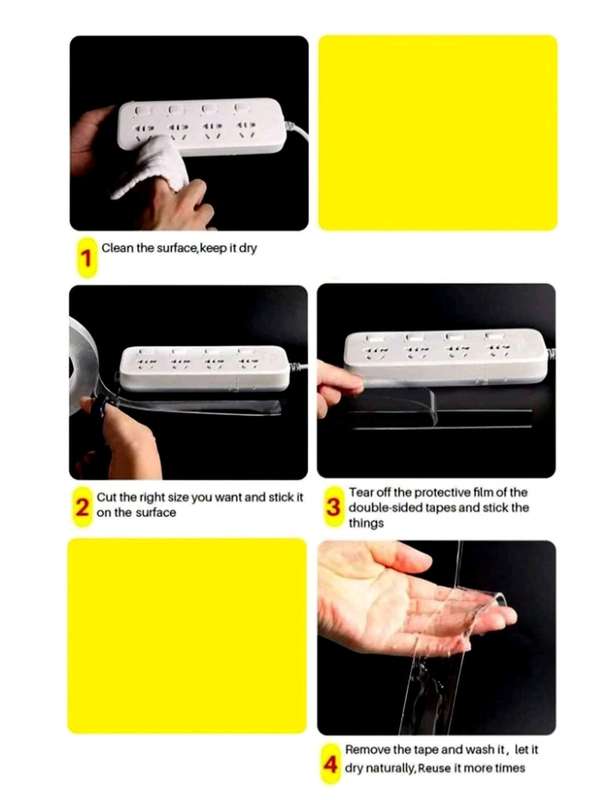 5 Meters Heavy-Duty Waterproof Double-Sided Tape  Strong Adhesive, Multipurpose, Indoor & Outdoor