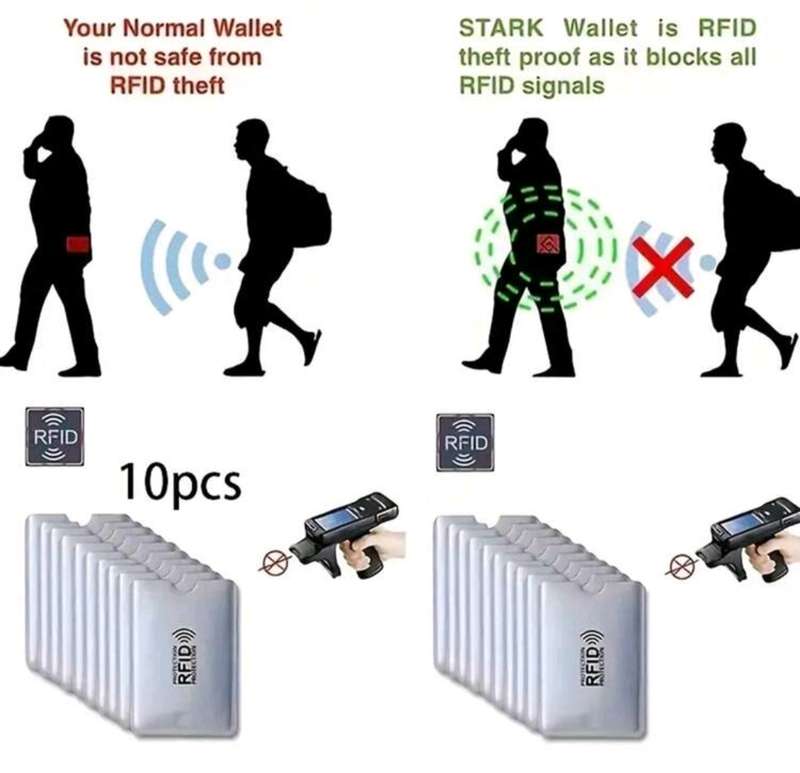 10 Pcs Aluminum Anti-Theft Bank Sleeve Wallet Anti RFID Blocking Protect Case Card Holder Lightweig