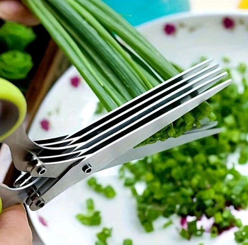 1pc 5 Layers Stainless Steel Kitchen Shears - Perfect for Chopping Green Onions, Vegetables, Herbs