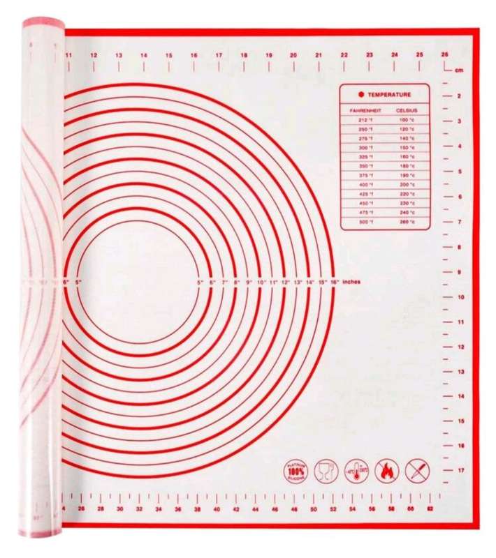 Extra Large Silicone Pastry Mat with Measurements, Non-Slip Baking Mat, Non-Stick Dough Rolling Mat
