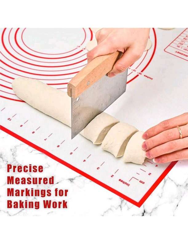 Extra Large Silicone Pastry Mat with Measurements, Non-Slip Baking Mat, Non-Stick Dough Rolling Mat