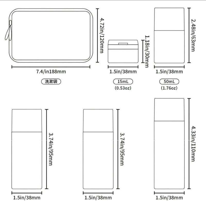 5Pcs Travel Bottles for Toiletries, Leak Proof Travel Size Toiletries, Travel Shampoo & Cond