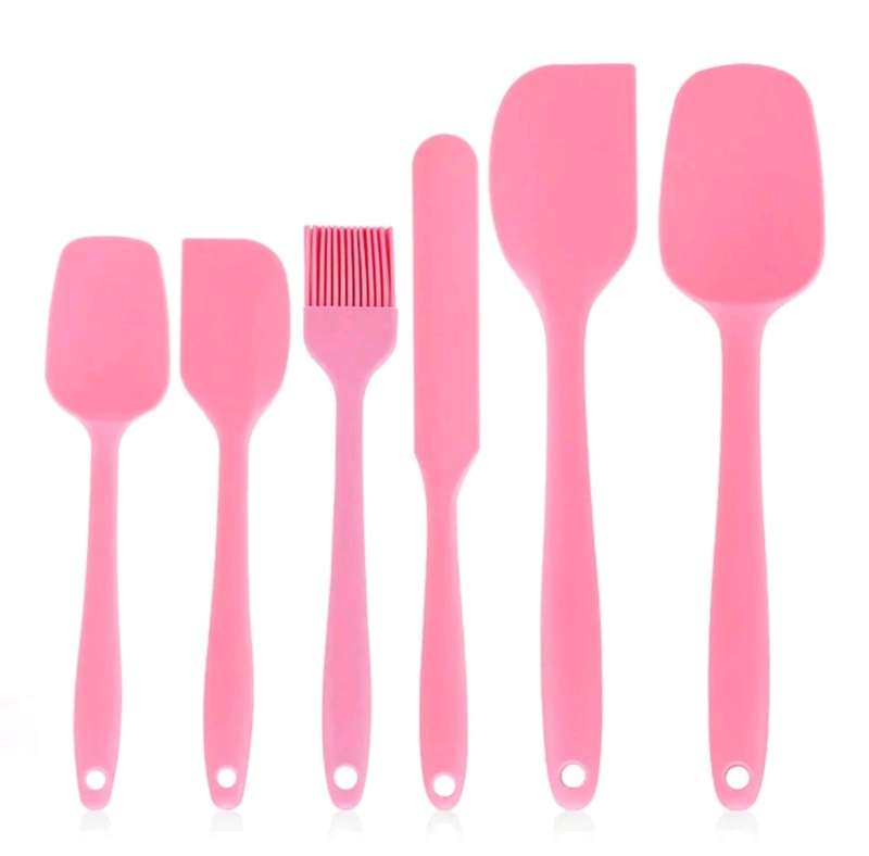 Lychico Silicone Set (6 Piece), Food Grade Rubber Spatulas for Baking, Cooking, and Mixing High Heat