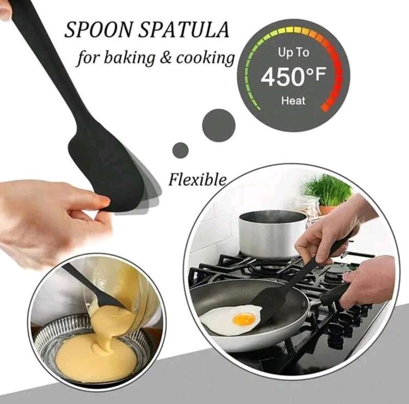Lychico Silicone Set (6 Piece), Food Grade Rubber Spatulas for Baking, Cooking, and Mixing High Heat
