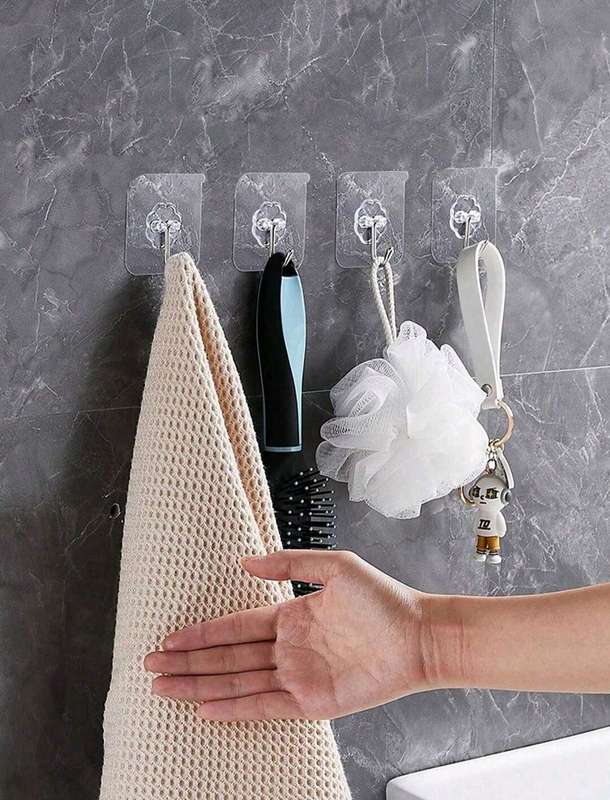 Self Adhesive Hooks, 20Pcs Sticky Hooks for Hanging, Hooks Heavy Duty 8 kg (Max) Seamless