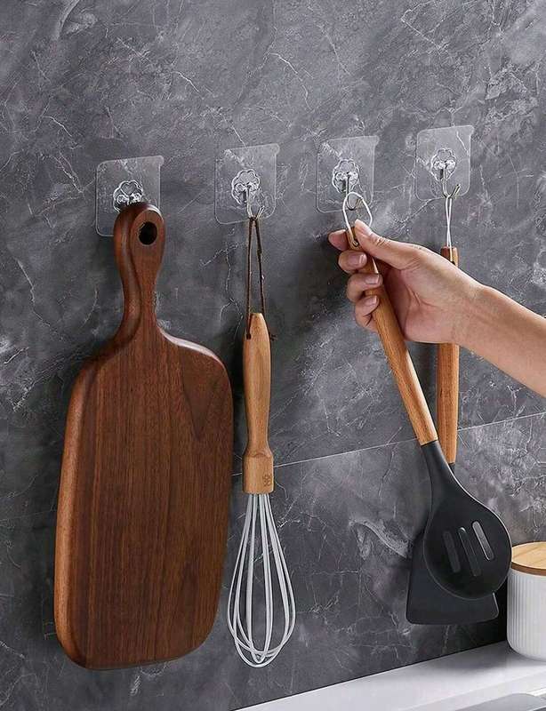 Self Adhesive Hooks, 20Pcs Sticky Hooks for Hanging, Hooks Heavy Duty 8 kg (Max) Seamless
