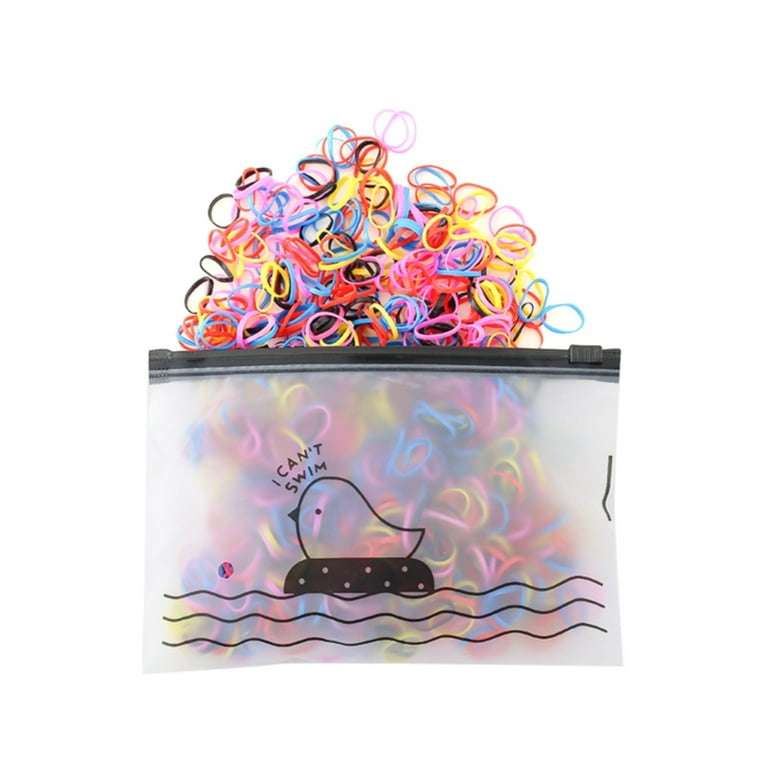 2000pcs Mini Nylon Colorful Disposable Hair Ties with Storage Bag Perfect for Girls