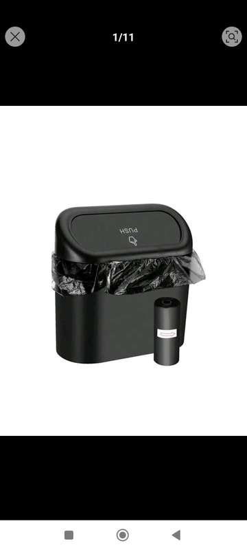 Car Trash Can Bin with Lid, Vehicle Trash Can with Trash Bags, Waterproof Mini Garbage Organizer,