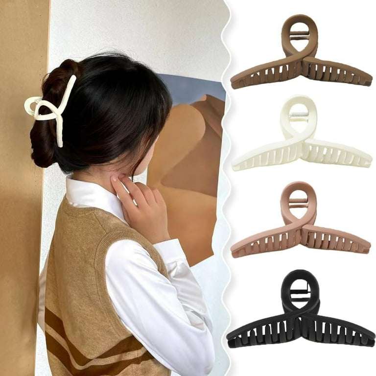4pcs Ladies Summer Fashion Simple Hair Clips, Elegant French Twist Claw Clip, Strong Hold