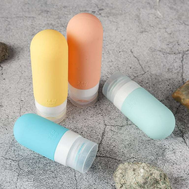 16 Pack Travel Bottles Set -Approved Leak Proof Silicone Squeezable Containers for Toiletries, Condi