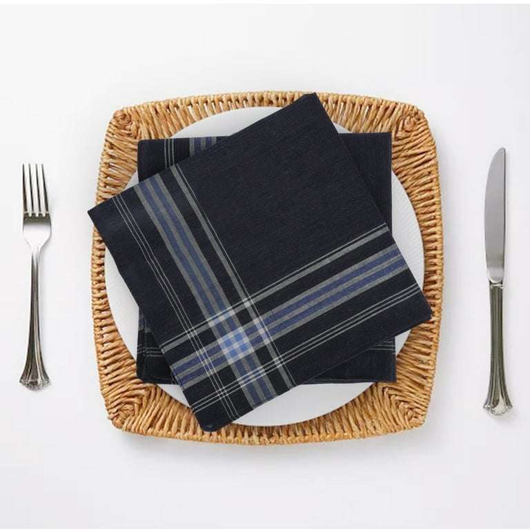 12 Pcs Handkerchiefs for Men,Classic Design Mens Handkerchiefs,Premium Fabric Handkerchief Cotton