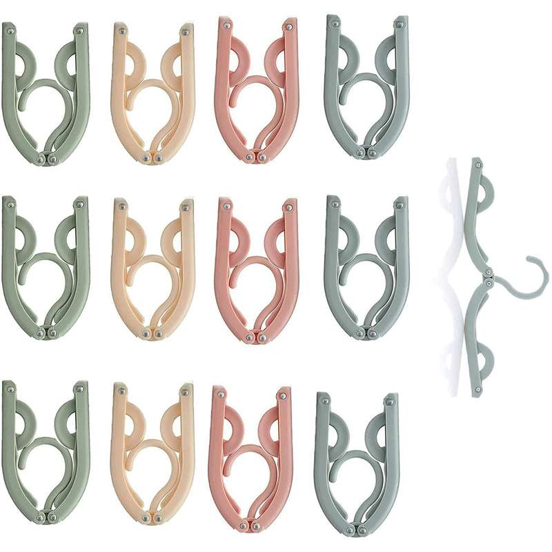 16 pcs Compact Travel Hangers  Foldable, Lightweight, and Durable Clothes Hangers for Travel