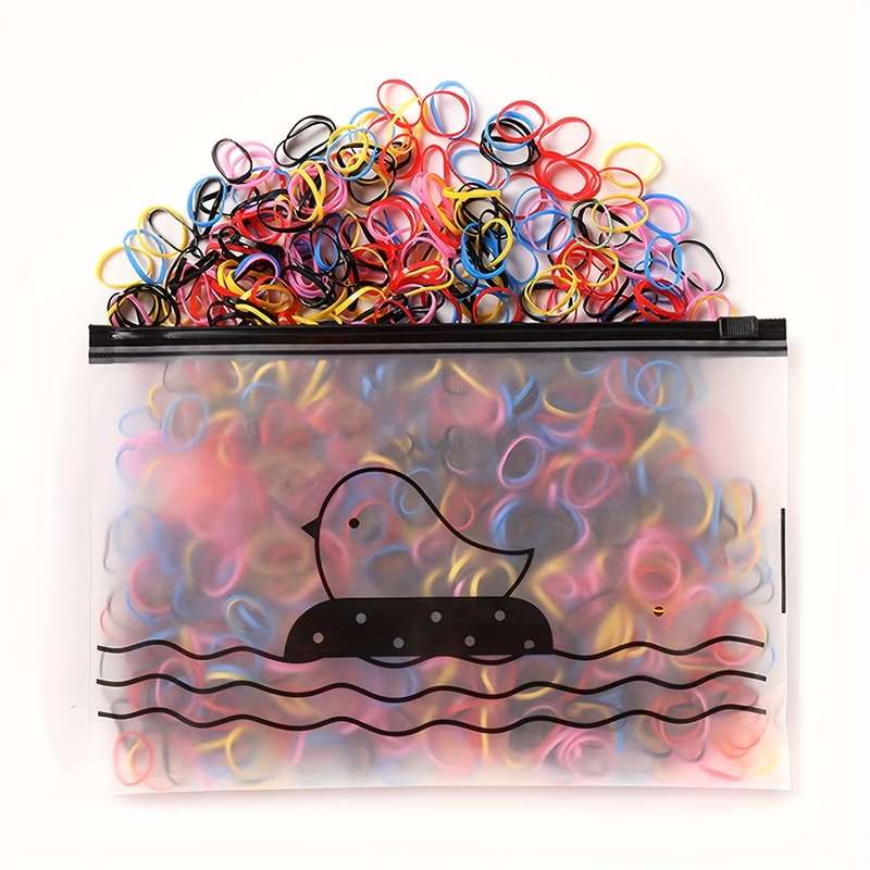 2000pcs Mini Nylon Colorful Disposable Hair Ties with Storage Bag Perfect for Girls