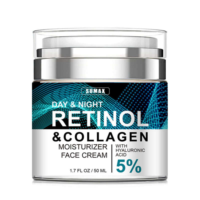 Retinol Collagen Cream for Face  Anti-Aging Night Moisturiser with 5% Hyaluronic Acid