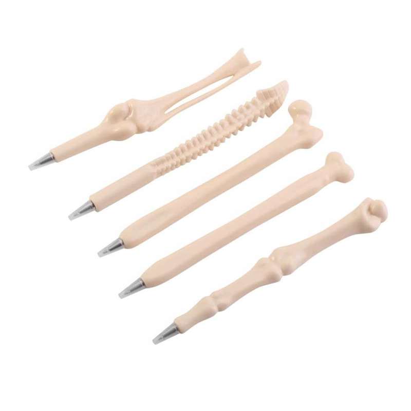 5Pcs Creative Bone Ballpoint Pens Party Decorative Ballpoint Pens Realistic Bone Shape Pens(Blue)