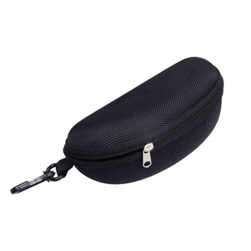 Sunglasses Case Portable Travel Zipper Eye glasses Case (Black)