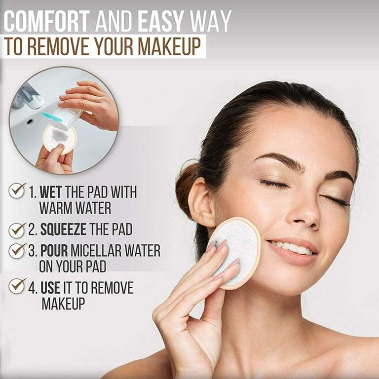 10 Pack Makeup Remover Pads Reusable Microfibre Round Face Pads for Face Eyes Lips Washable Face