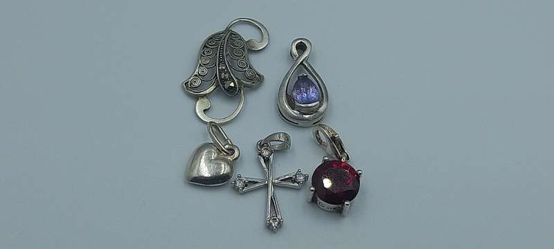 Lot Sterling Silver Pendants