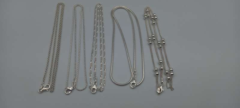 Lot of 5 Sterling Silver Chains /2/