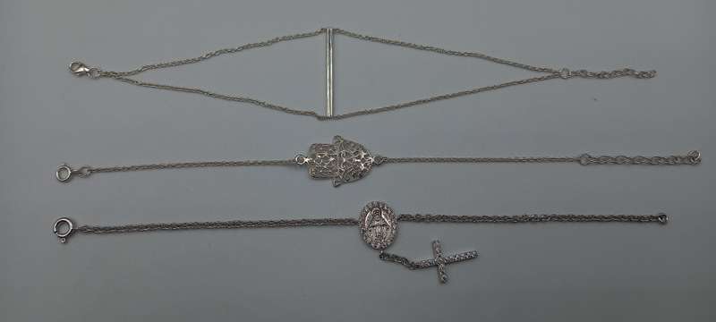 Lot Sterling Silver Bracelets