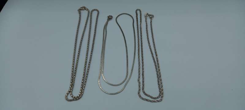 Lot Sterling Silver Chains