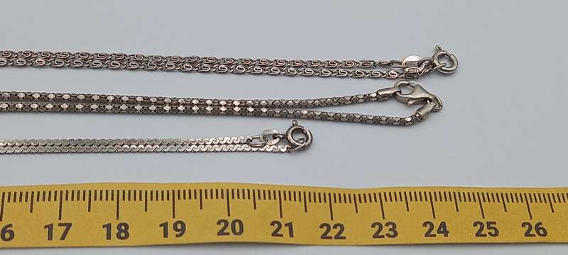 Lot Sterling Silver Chains