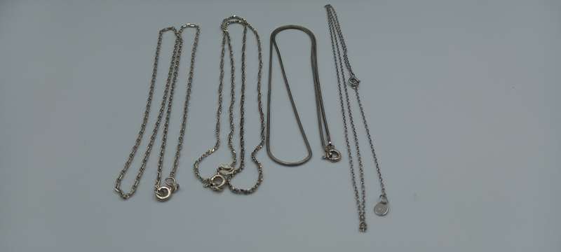 Lot  Sterling Silver Chains