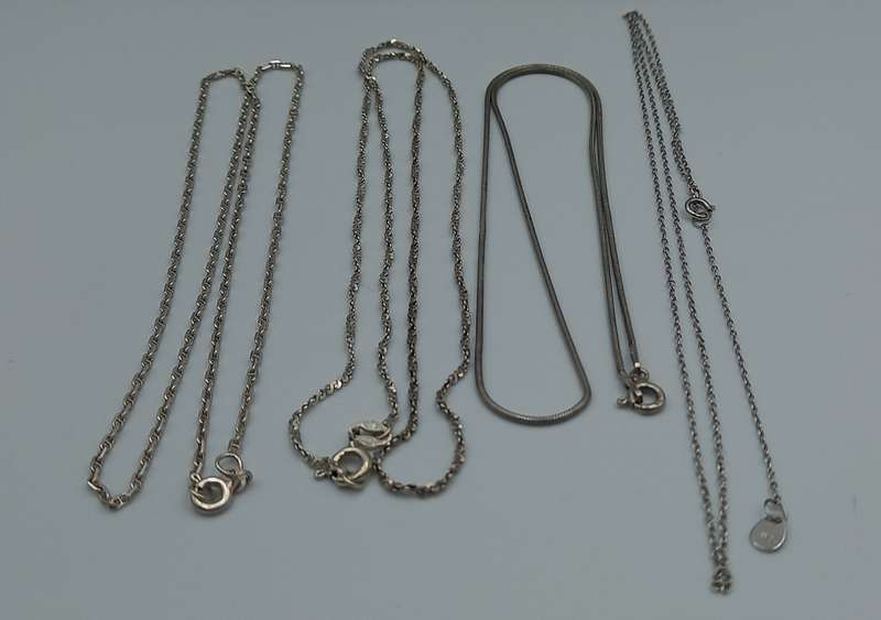Lot  Sterling Silver Chains