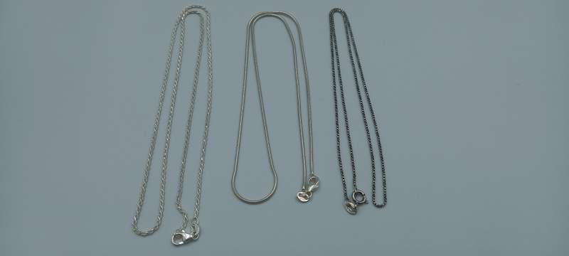 Lot Sterling Silver Chains