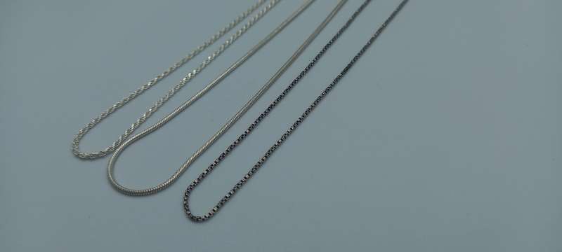 Lot Sterling Silver Chains