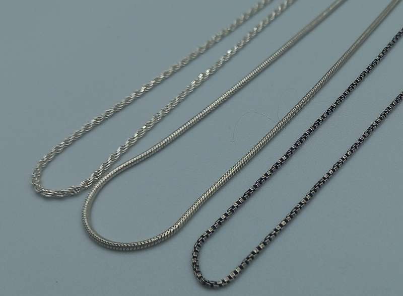 Lot Sterling Silver Chains