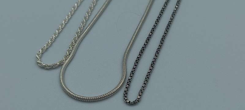 Lot Sterling Silver Chains