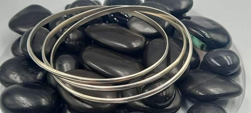 Trio Sterling Silver Bangles 27.2g