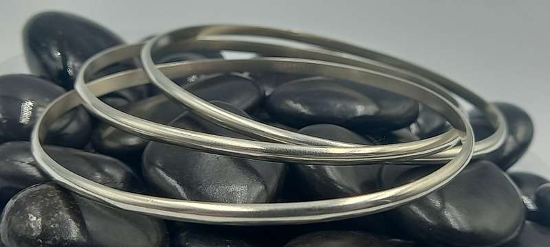 Trio Sterling Silver Bangles 27.2g