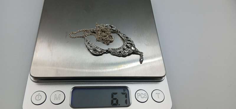 Beautiful Sterling Silver Marcasite Necklace