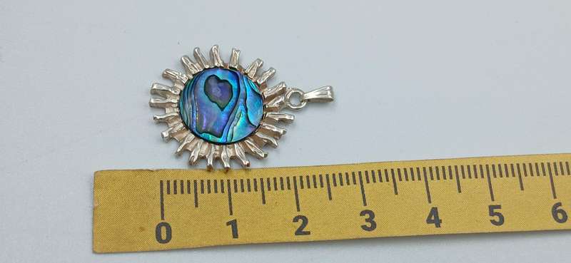 Sterling Silver Sun Pendant with Shell