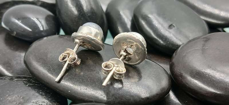 Sterling Silver Moonstone Stud Earrings