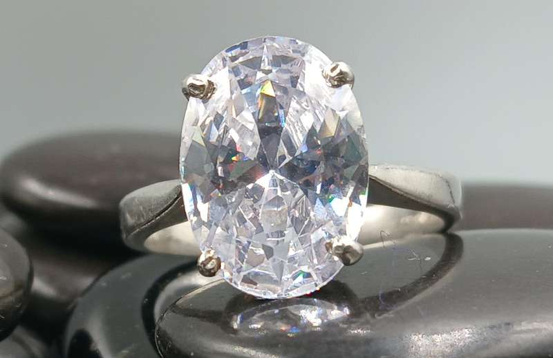Beautiful Sterling Silver Ring With Big CZ