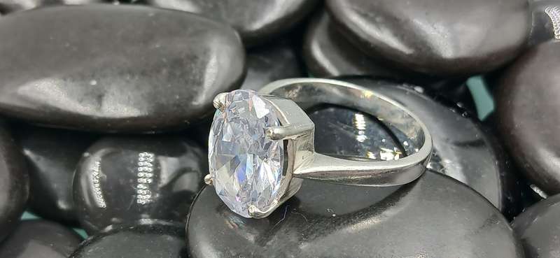 Beautiful Sterling Silver Ring With Big CZ
