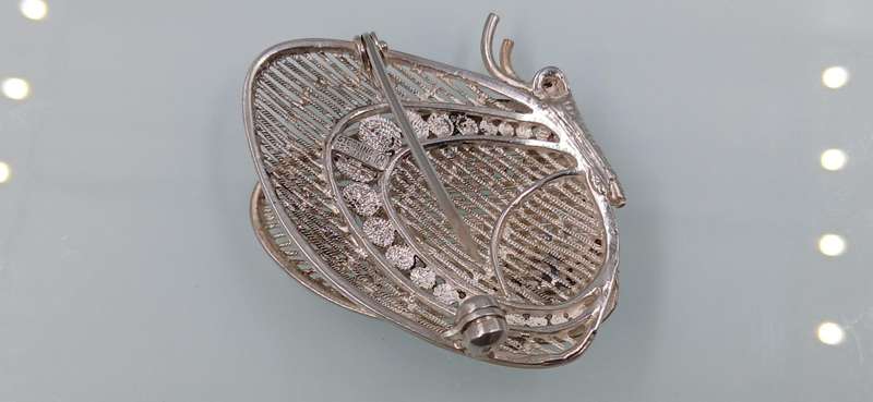 Elegant Sterling Silver Brooch