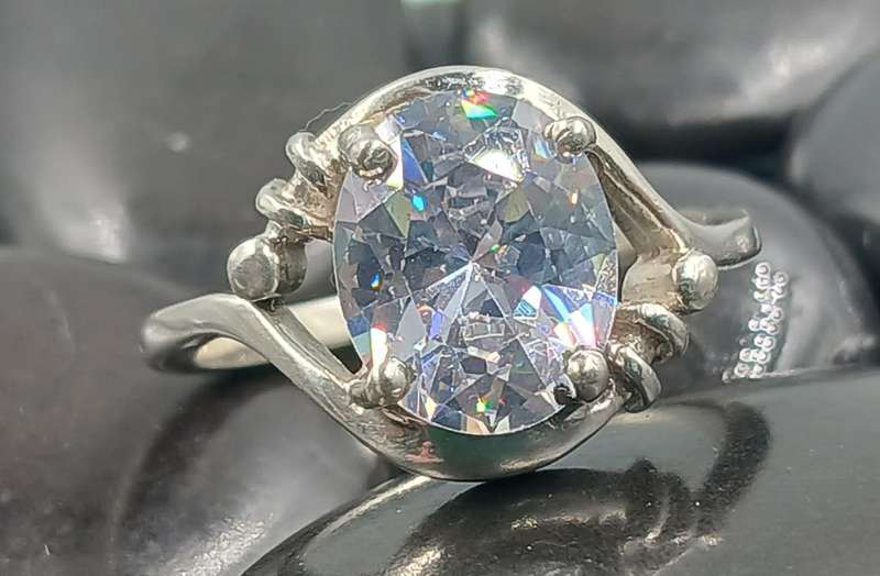 Beautiful Sterling Silver Ring With Big CZ