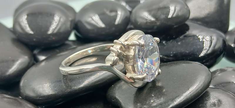 Beautiful Sterling Silver Ring With Big CZ
