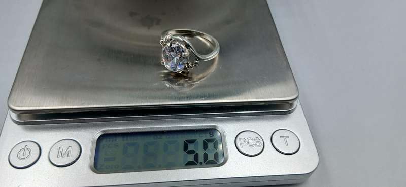 Beautiful Sterling Silver Ring With Big CZ